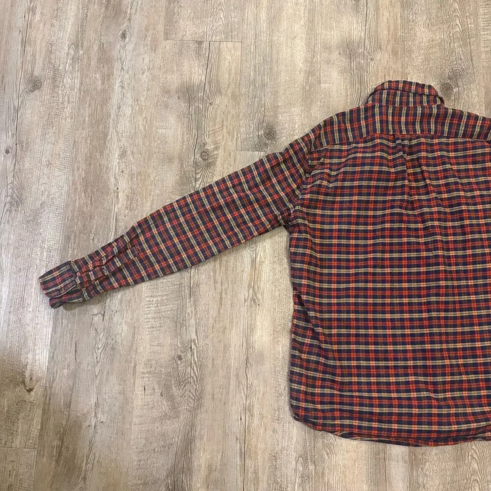 J. Crew Men’s Slim Dress Button Down Red and Blue Medium
